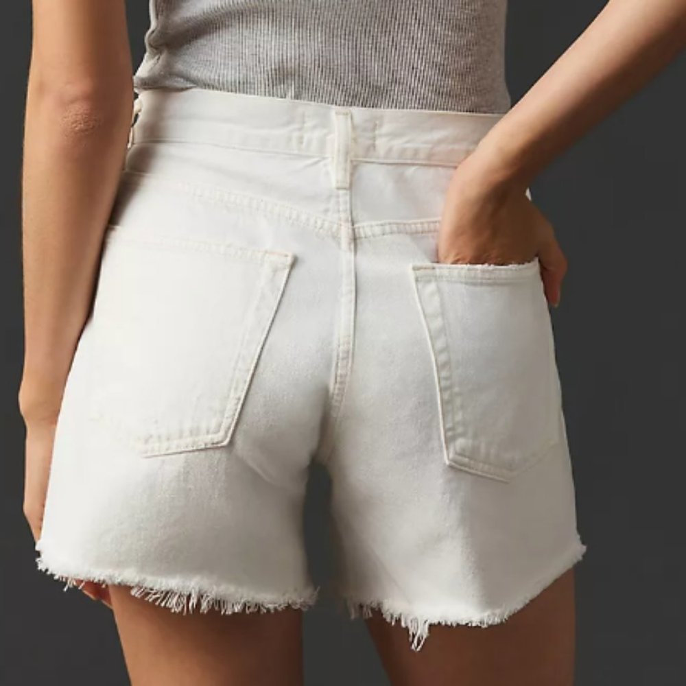 NWT ANTHROPOLOGIE Edwin Cutoff Denim Shorts in Eggshell Size 31 - Retail $138